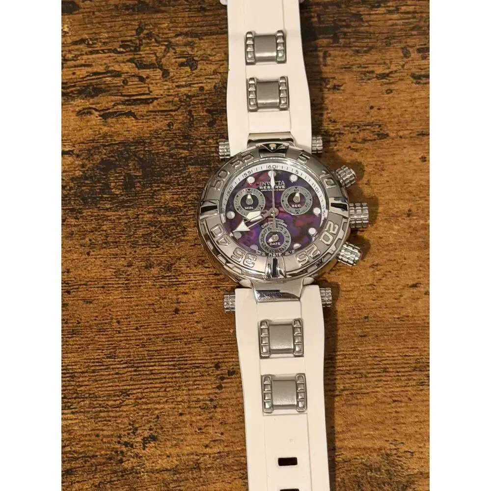 Invicta Reserve Subaqua Noma I 23990 Purple Abalone Swiss Chronograph 47mm
